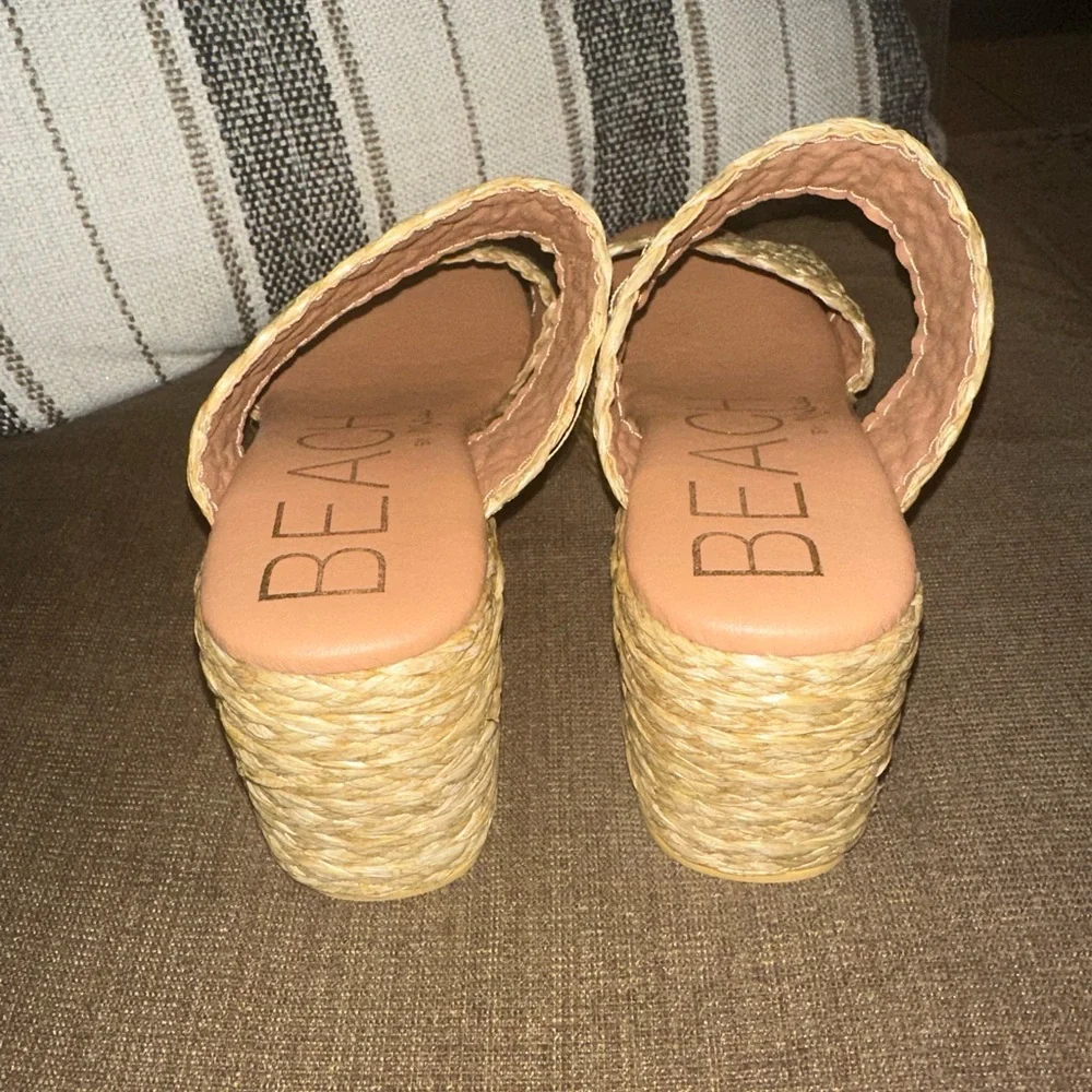 Natural Woven Platform Sandal in Tan